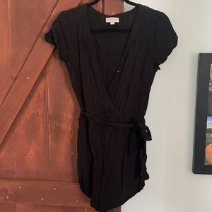 Small Loft black romper with waist tie